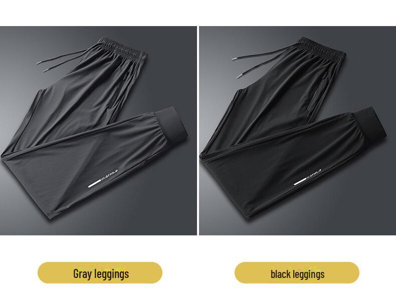 Pánské prodyšné rychleschnoucí sportovní kalhoty z hedvábí Ice Silk - elastické, lehké, chladivé a ležérní kalhoty velké velikosti