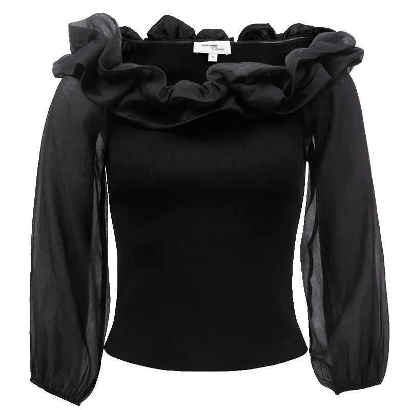 

Женский вязаный топ Vero Moda облегающего кроя с оборками L