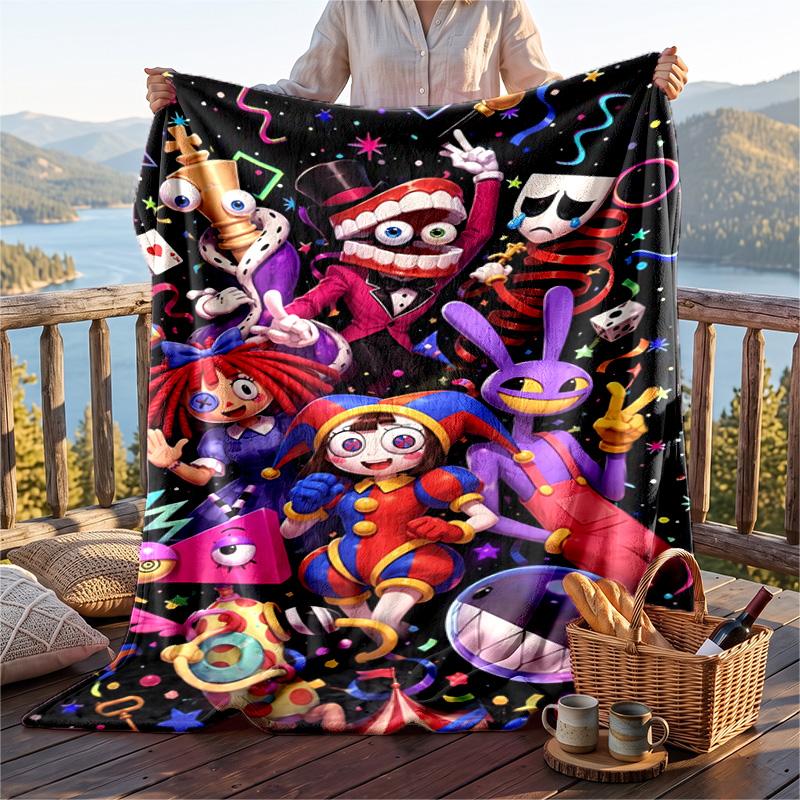 Coperta Calda in Flanella con Fantasia The Amazing Digital Circus, Coperta Leggera Confortevole per Letto Divano