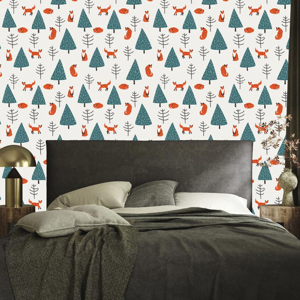 Sleeping Foxes In the Forest Wallpaper for Living Room and Bedroom 50x1000