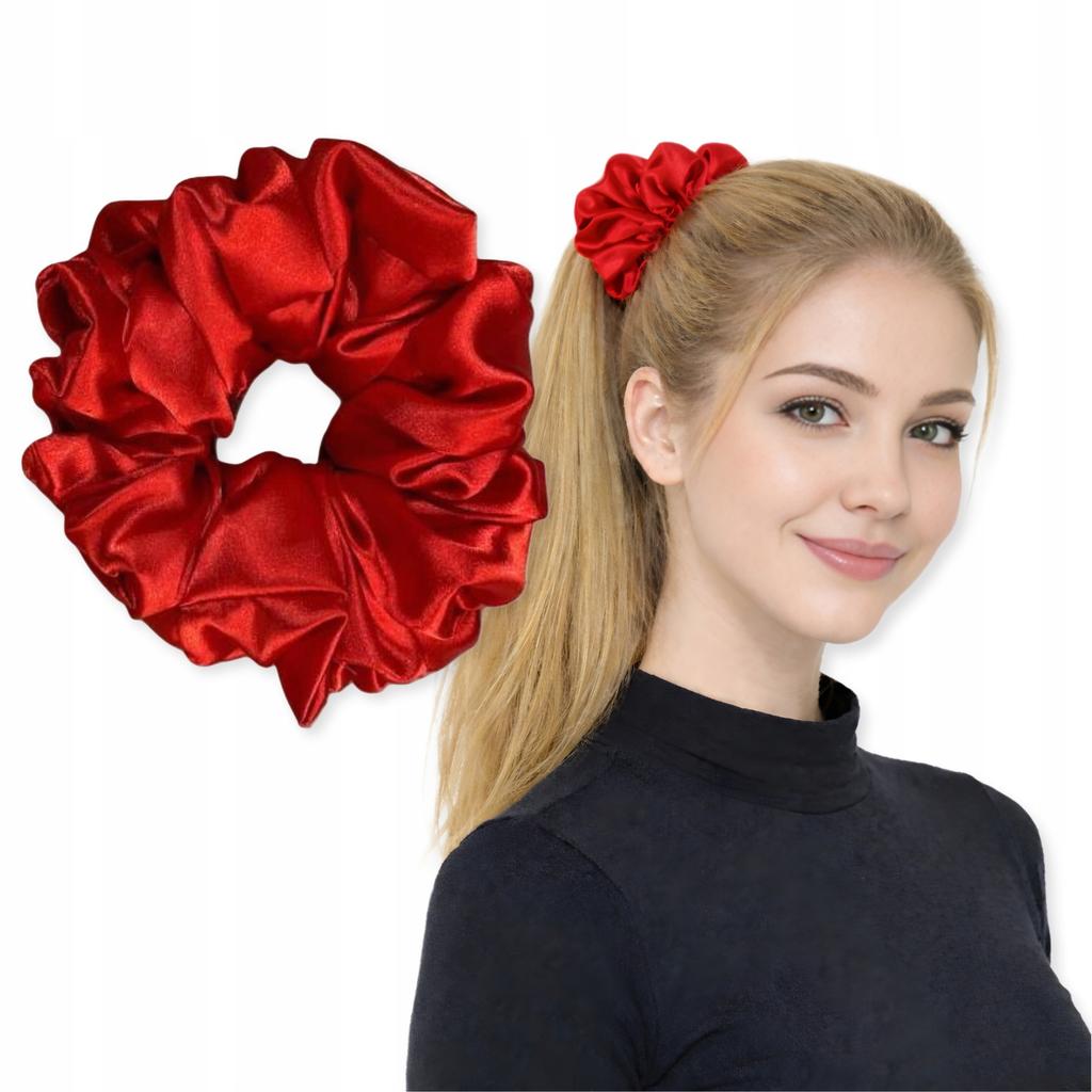 Satin Scrunchies Hair Tie Without Joints 10 Comfortable Red