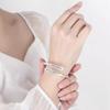 Vintage Retro Silver Plated Auspicious Cloud Open Bangle For Women