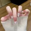 Ice Jade White Tea Nude Cat Eye Nail Art – Blush Brightening Ice Translucent Style, Pure Handmade