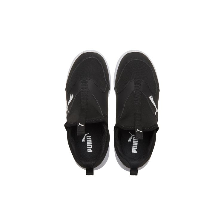 Puma Fun Racer Slip-On Little Kid Black White Kids Sneakers 193668-04