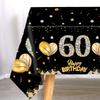 Black Birthday Plastic Tablecloth 18 30 40 50 60 Year Birthday Party Decor Kids Women Birthday Party Supplies Favors Anniversary