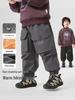 Winter 2025 European Boys' Waterproof Velvet-Lined Workwear Pants for Toddlers and Kids