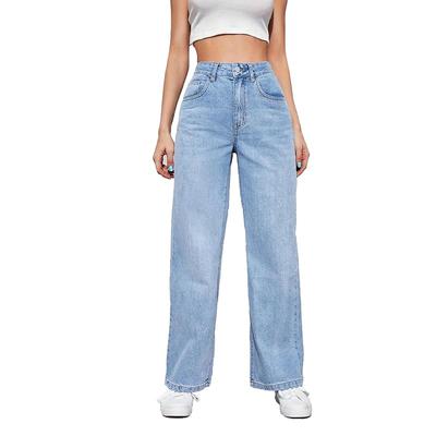 KOTTY Womens Solid High Rise Cotton Lycra Blend Relaxed Fit Jeans