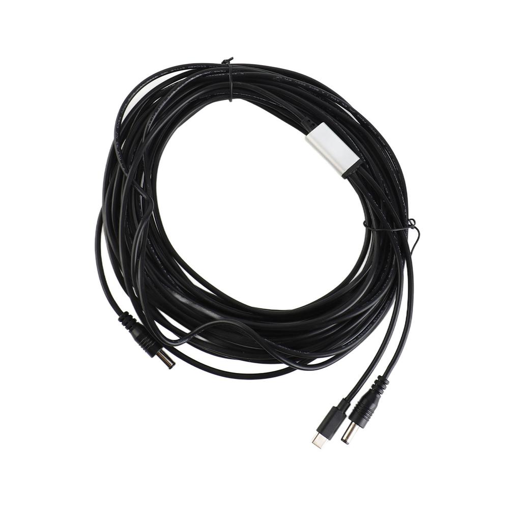 DC-Stromkabel 32,8 Fuß Länge Stecker auf Stecker und USB C Wasserdichtes DC-Netzteil Verlängerungskabel für