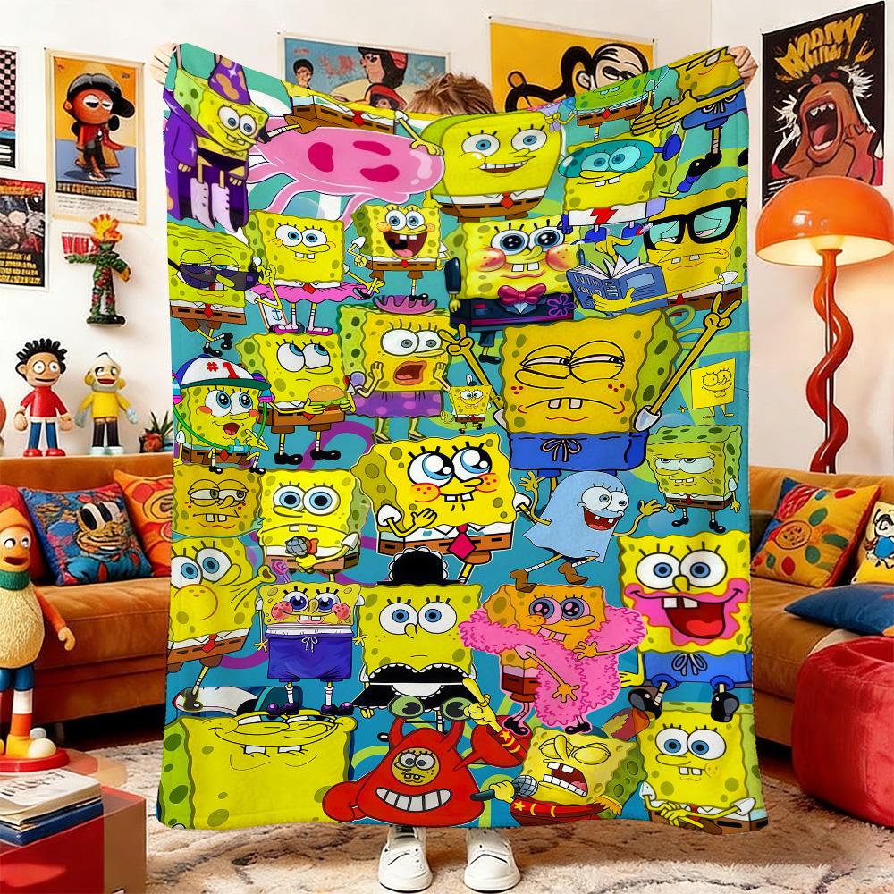 

Throws Nap S-Sponge-Bobs Blanket and Blankets for Baby Bedspread on the Bed Anime Home Decoration Sofa Bedspreads Picnic Throw 75x90cm