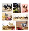 MAYJAI Mini Cat Figurines with Rotating Nordic 9 Kitten Bedroom Toy Holiday Dark Colors Cute Cat Figurines with Movable Decorative Garden Popular Cat