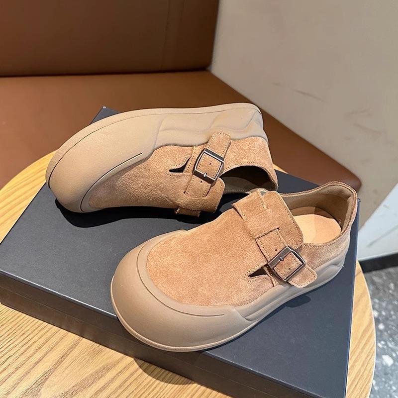 Leather platform autumn casual big head shoes Mary Jane single shoes student versatile