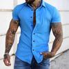 Solid-colored Fashion Trend Shirts Sports Casual Men’s Short Sleeve Shirts