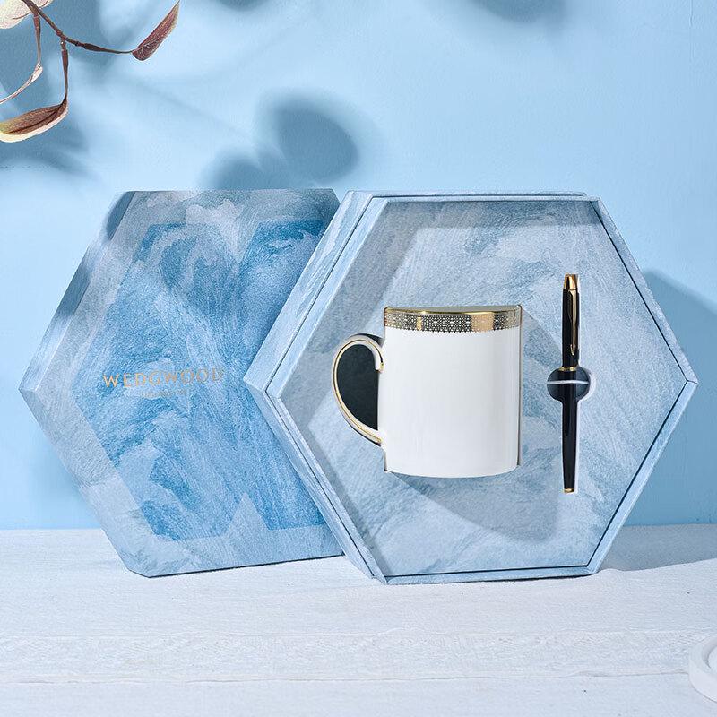 Wedgwood & Parker IM Pen and Gold Lace Mug Gift Set