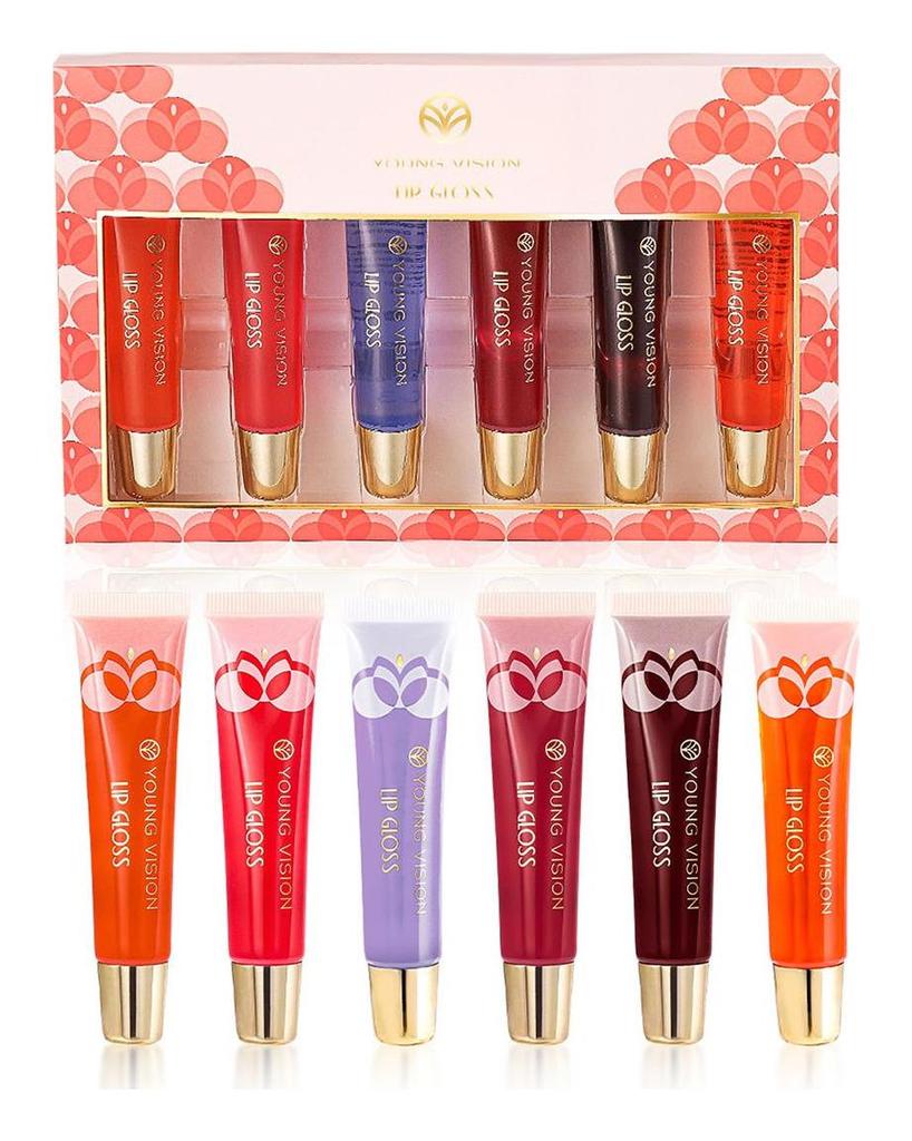 YOUNG VISION 6 Color Lip Gloss Set Fruit Scented Lip Balm Lip Oil Moisturizing Lip Oil Lip Gloss
