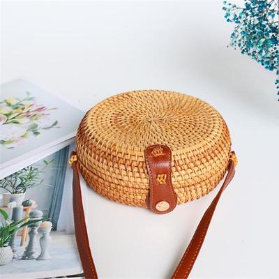 El Rattan Hasır Tatil Seyahat Bayanlar Omuz Çantası Vintage Stil Şık Yaz Çantaları