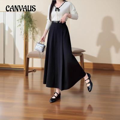 Plus Size Women's New Fall Pleated Skirt In The Long A Line Skirt