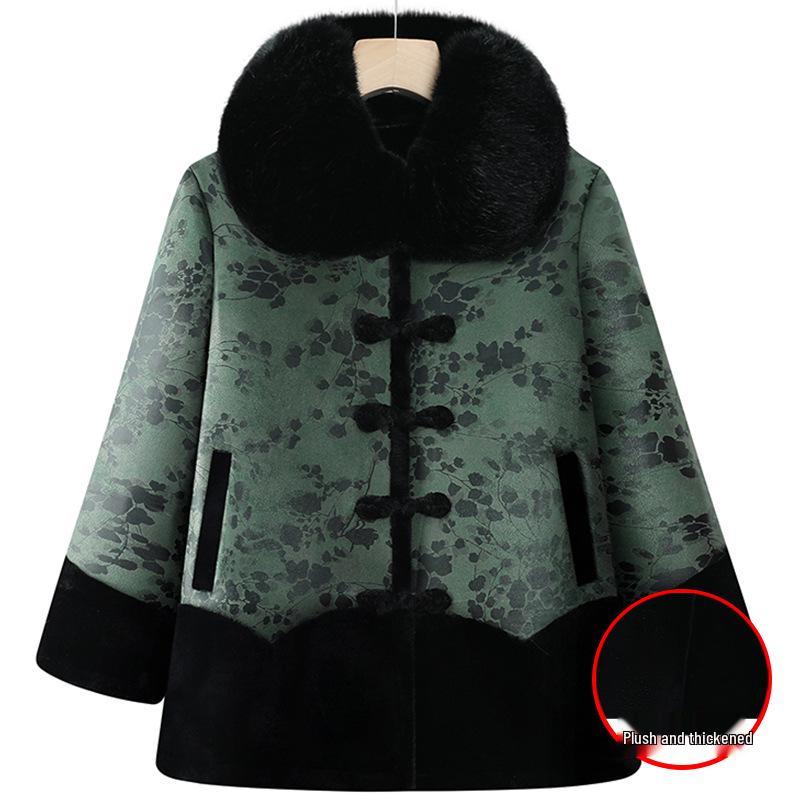 

Бархатная куртка бабушки с хлопковой набивкой для женщин - Зимнее пальто для пожилых дам 4XL: 130-145 lbs