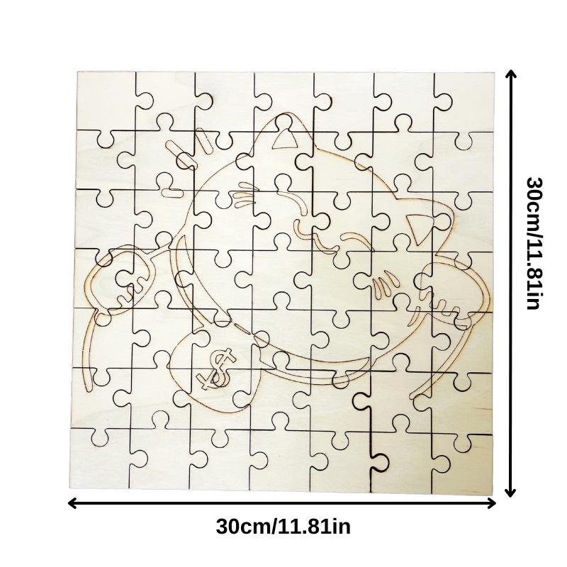 Eco-Friendly Children's Poplar Wood DIY Puzzle Toy - Educational & Decorative Pattern