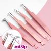 Lash Tweezers, Stainless Steel Fiber Tip Tweezers Set, Eyelash Extension Tweezers With  Charm, Custom Logo EyeLashes Tweezers