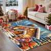 Merry Christmas Santa Claus Area Rug Red Large Carpet for Living Room Bedroom Winter Holiday Home Decor Floor Mat Washable