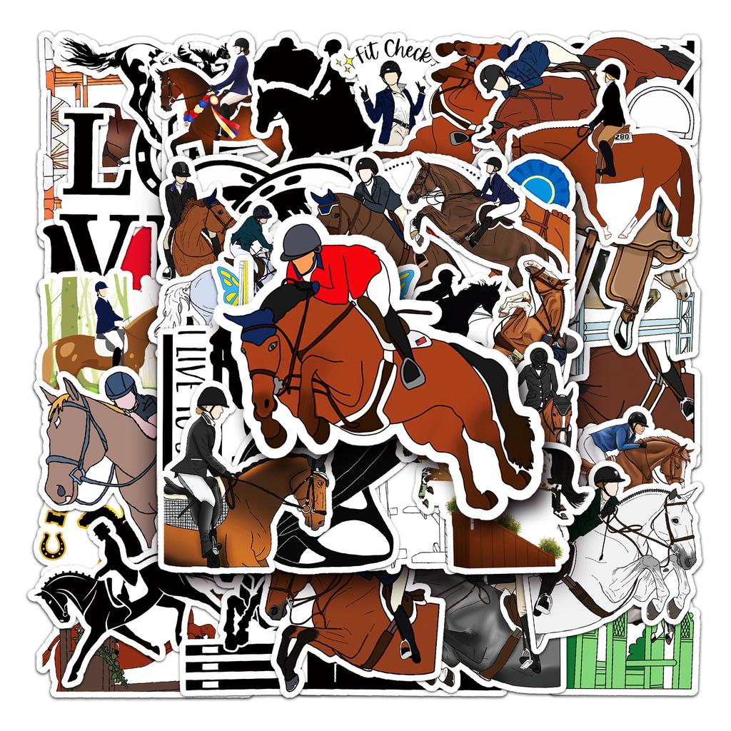 50 Equestrian Graffiti Personalized Sports Children's Guka DIY Skateboard Suitcase Stickers Waterproof