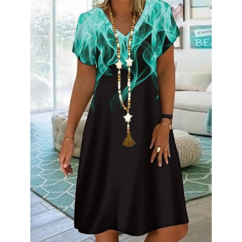 Beautiful V-neck Women's Dress for Outdoor Leisure Travel and Commuting in Spring and Summer