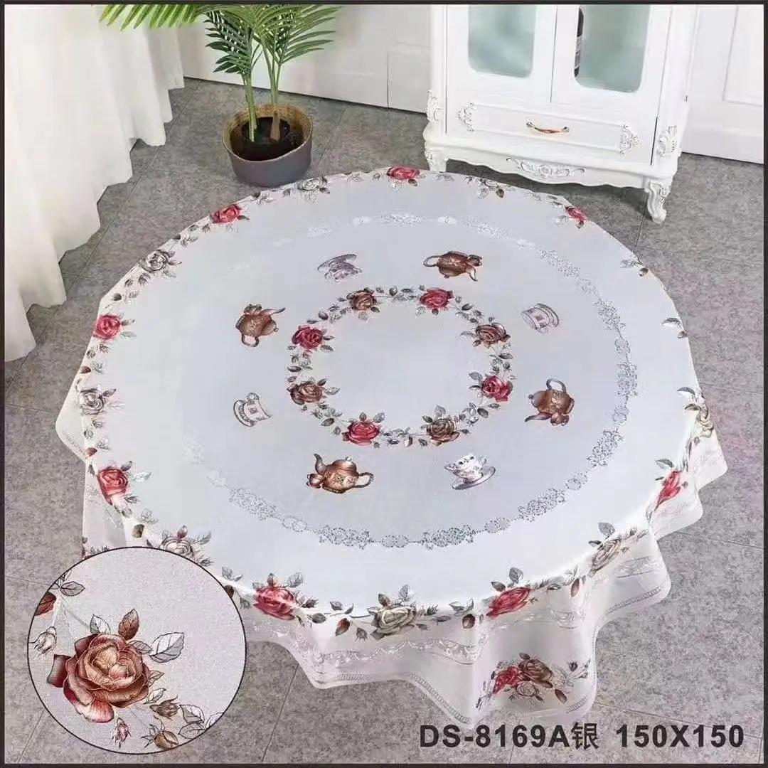 

Thickened Circular Square Tablecloth Waterproof Oil Proof Washable PVC Desk Mat Simple Table Cloth for Household Dining Tables
