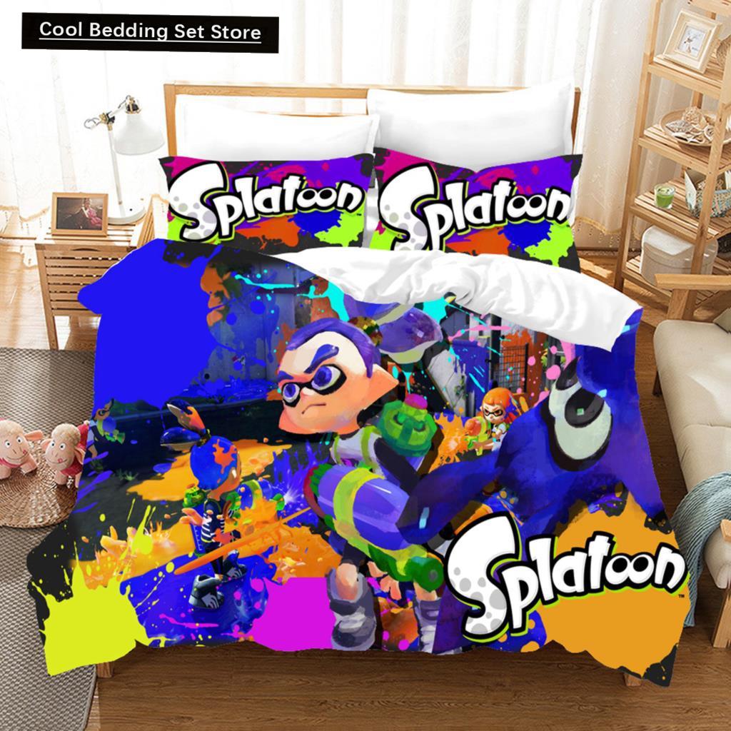 Splatoon Bedding Set Single Twin Full Queen King Size Kawaii Boys/girls Bed Set Aldult Boys Bedroom Duvet Cover Sets 3D Print