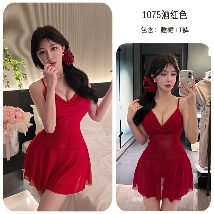 Sex underwear sexy pure desire suspender nightdress royal sister mesh perspective uniform temptation pajamas 07