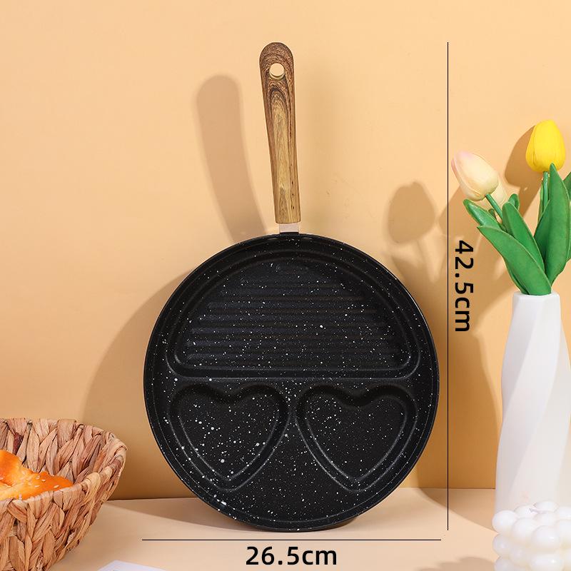 Non-Stick Maifan Stone Breakfast Frying Pan with Multiple Holes for Eggs and Dumplings