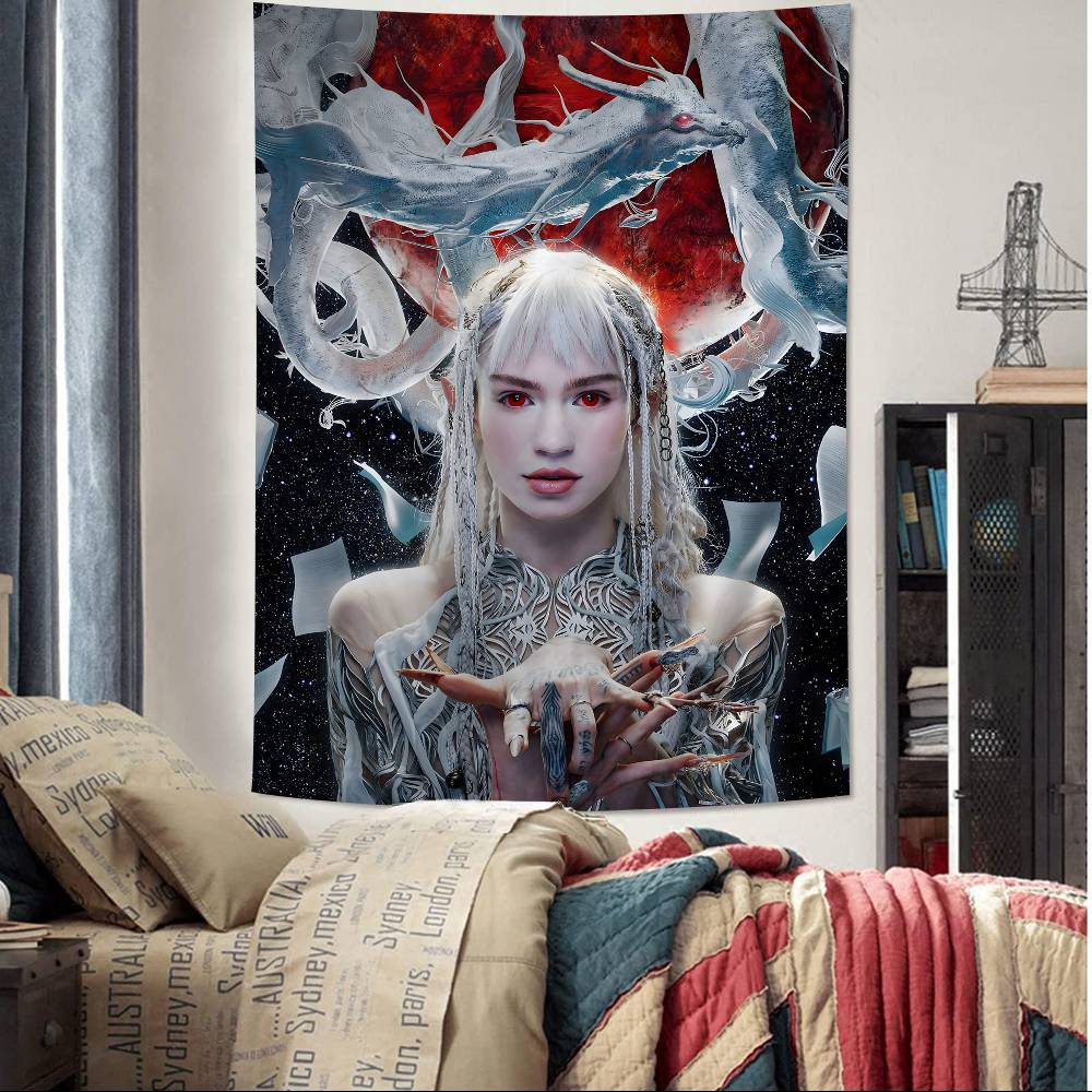 Singer Grimes Colorful Tapestry Wall Hanging Hanging Tarot Hippie Wall Rugs Dorm Wall Art Decor