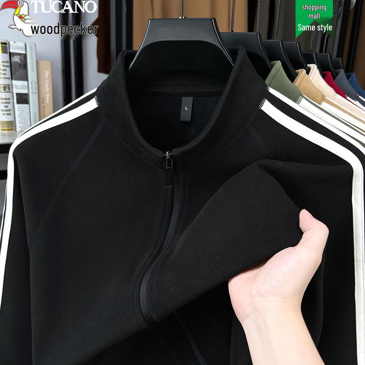 

Woodpecker Men s Stand-Collar Jacket 2025: Autumn/Winter Outdoor Casual Coat XL for 130-150 jin