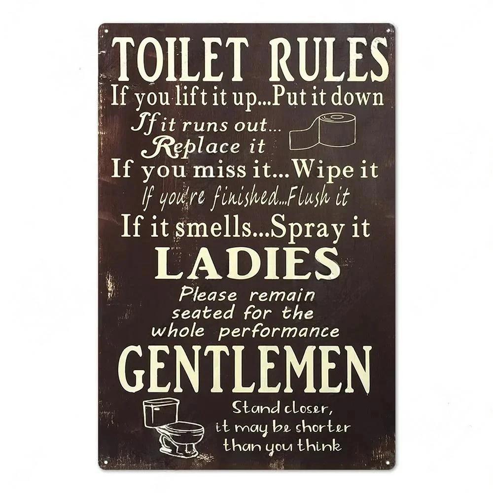 Vintage Funny WC Metal Sign Plaque - Lavatory Toilettes Design - Wall Art Perfect for Bar Club Bathroom Restroom Decoration