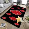 Anime Red Clouds On Black Background Office Rug Chair Mat, Game Carpet, Suitable for Front Door, Bedroom, Living Room, Desk, Holiday Gift