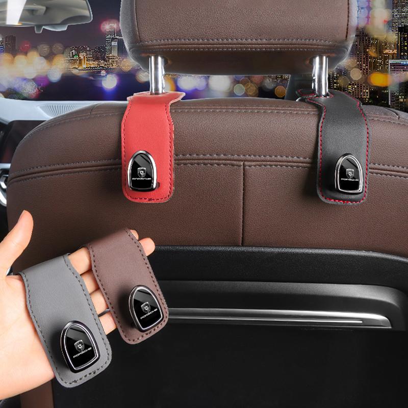 Hooks for Bag Car Seat Headrest Organizer Holder For Porsche 911 Cayenne 918 Pajun 917 718 Panamera Macan Auto Storage Accessory