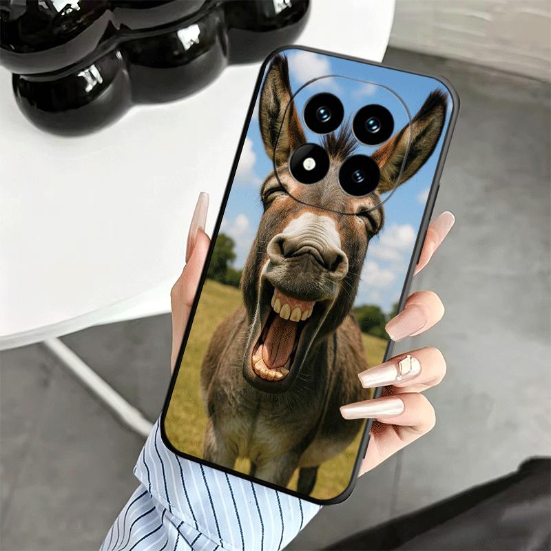 Funny Donkey Animal Soft Phone Case for Xiaomi Redmi Note 12 13 14 15 Pro Plus 11 12S 11S 11T 10 4G Black Cover Back Shell