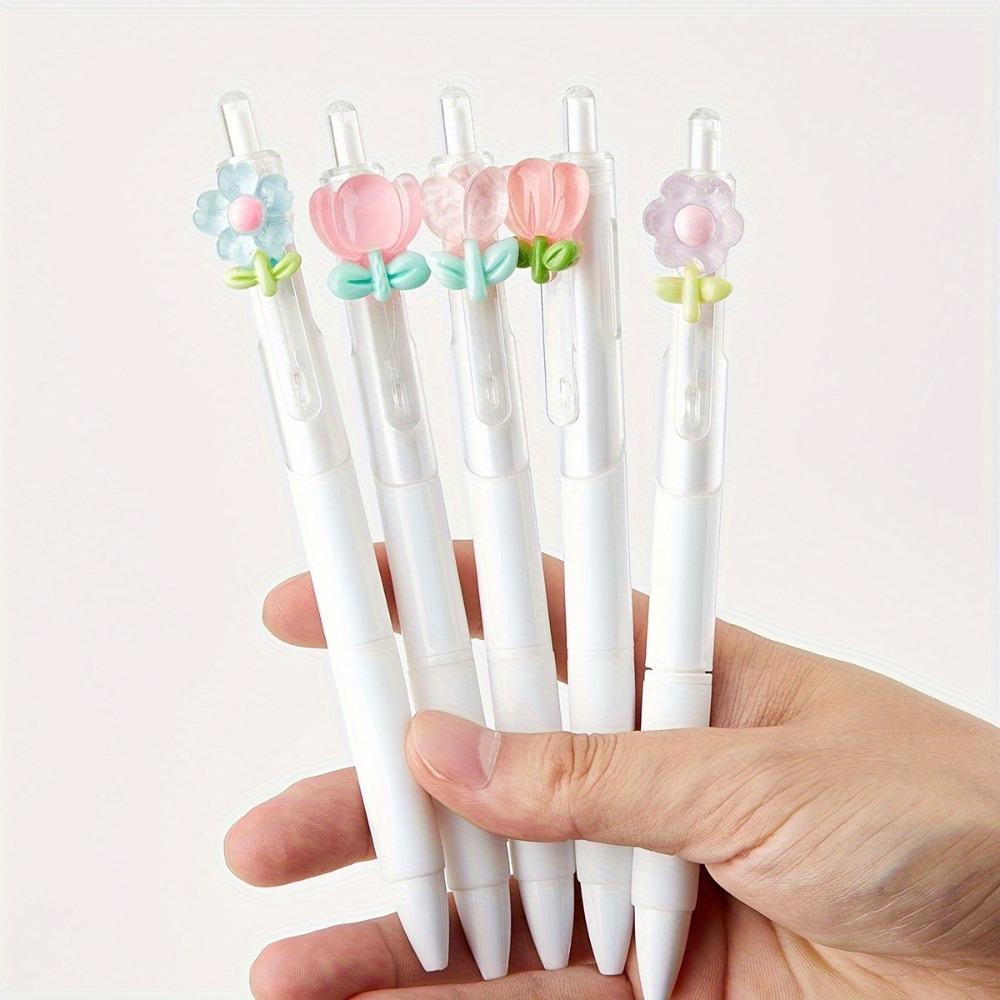 0.5mm Tulip Writing Pens Flower Ballpoint Pen Writing Smoothly Black Press Pen Student