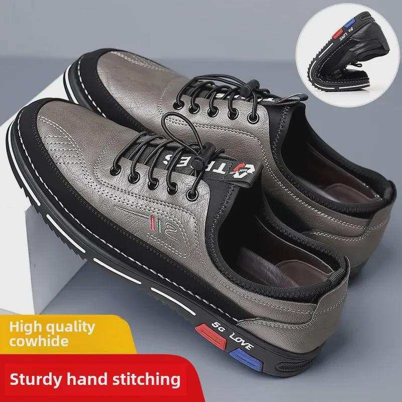 Pánské ležérní boty z měkké kůže, Velikosti 48-50, Nový jarní trend, Měkká podrážka