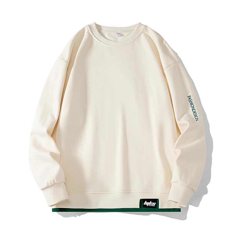 Maglione di grandi dimensioni da uomo primavera e autunno nuovo sciolto a maniche lunghe t-shirt sciolto tendenza più grasso fondo camicia da uomo