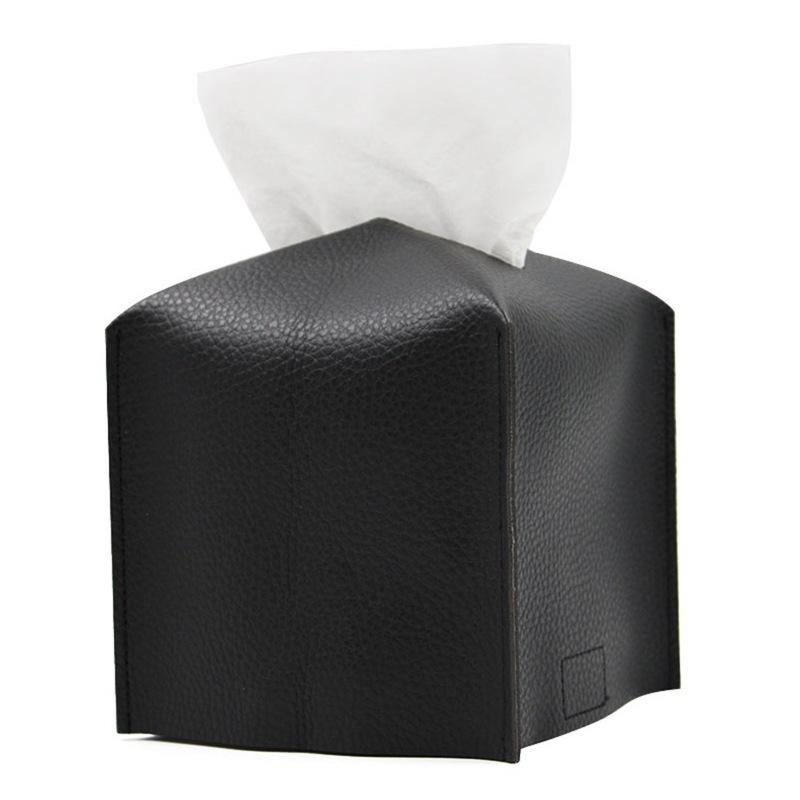 1pc 13cmX13cm Decorative Square Tissue Box PU Leather Tissue Holder Facial Paper Organizer for Bathroom Modern Tissue Box Holder