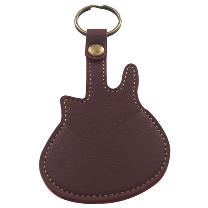 Leather Key Chain Guitar Picks Holder Keychain Guitar Plectrums Bag Picks Pouch Guitar Strap Guitar Picks Carrying Case