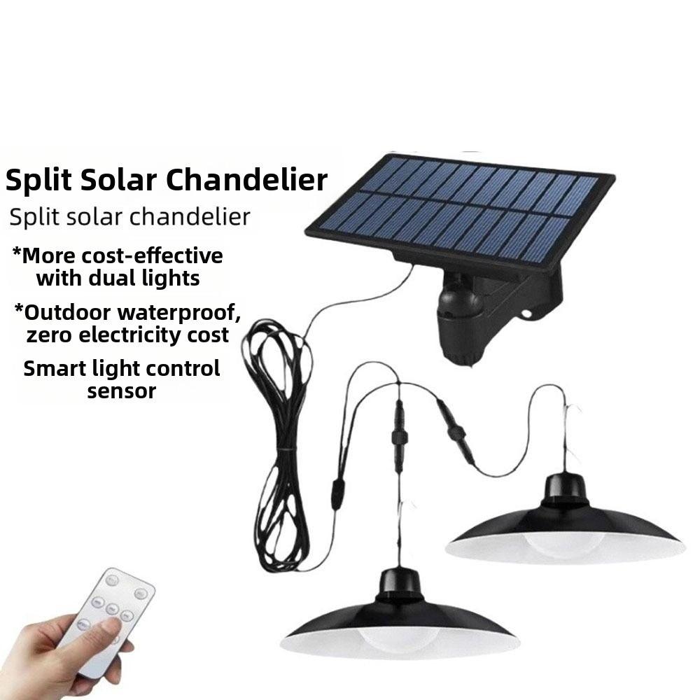 Solar Powered Solar Pendant Light Single  Double-Head Design Solar Pendant Lights  Indoor Lighting