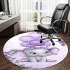 1 Stück Cartoon Elefant Rutschfester Runder Teppich für Boden, Büro, Familie, Schlafzimmer, Großer Teppich Innen Teppiche, Langlebiges Polyester-Z0403