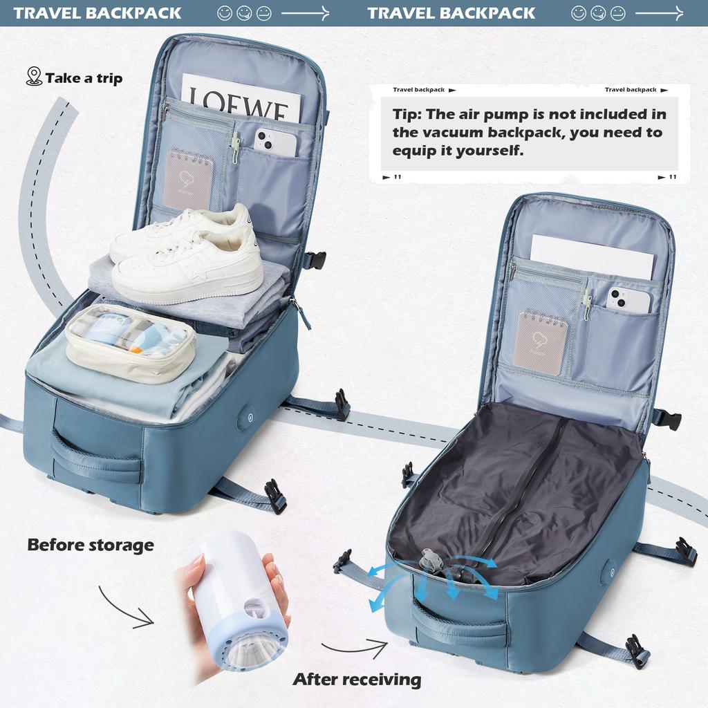 Large Capacity Vacuum Compression Backpack, Business  Airplane Cabin Backpack Travel Bag, School Multifunctional Laptop Backpack