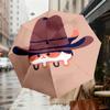 Western Cowboy Hat & Mustache Print Umbrella: Automatic Opening/Closing, Outdoor Protection, Travel Accessory, Lightweight & Durable 149