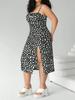 High-Quality Daisy Print Sexy Suspender Dress with Adjustable Buckle