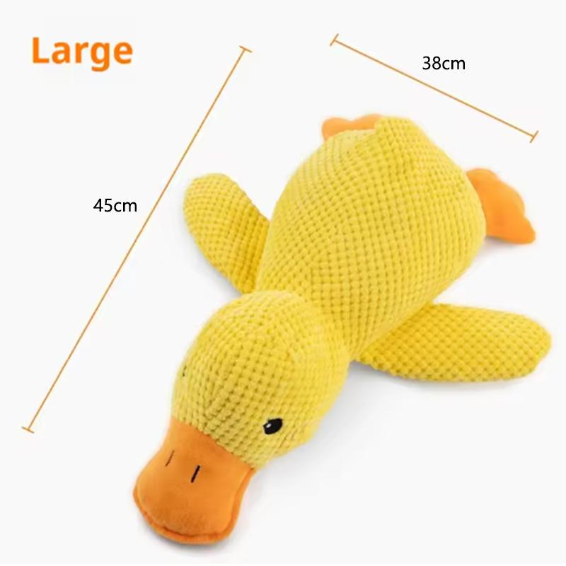 Pet dog sleeping with duck toys to relieve boredom of little yellow duck pet puppy interactive plush doll hug duck