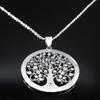 Delicate Hollow Tree of Life Pendant Necklace Stainless Steel Choker Jewelry
