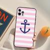 Stripes Anchor Boat Ship Funda Case For iPhone 16 15 14 Pro Max 11 12 13 Pro Max Mini XR 16 15 Plus 16e Phone Cover