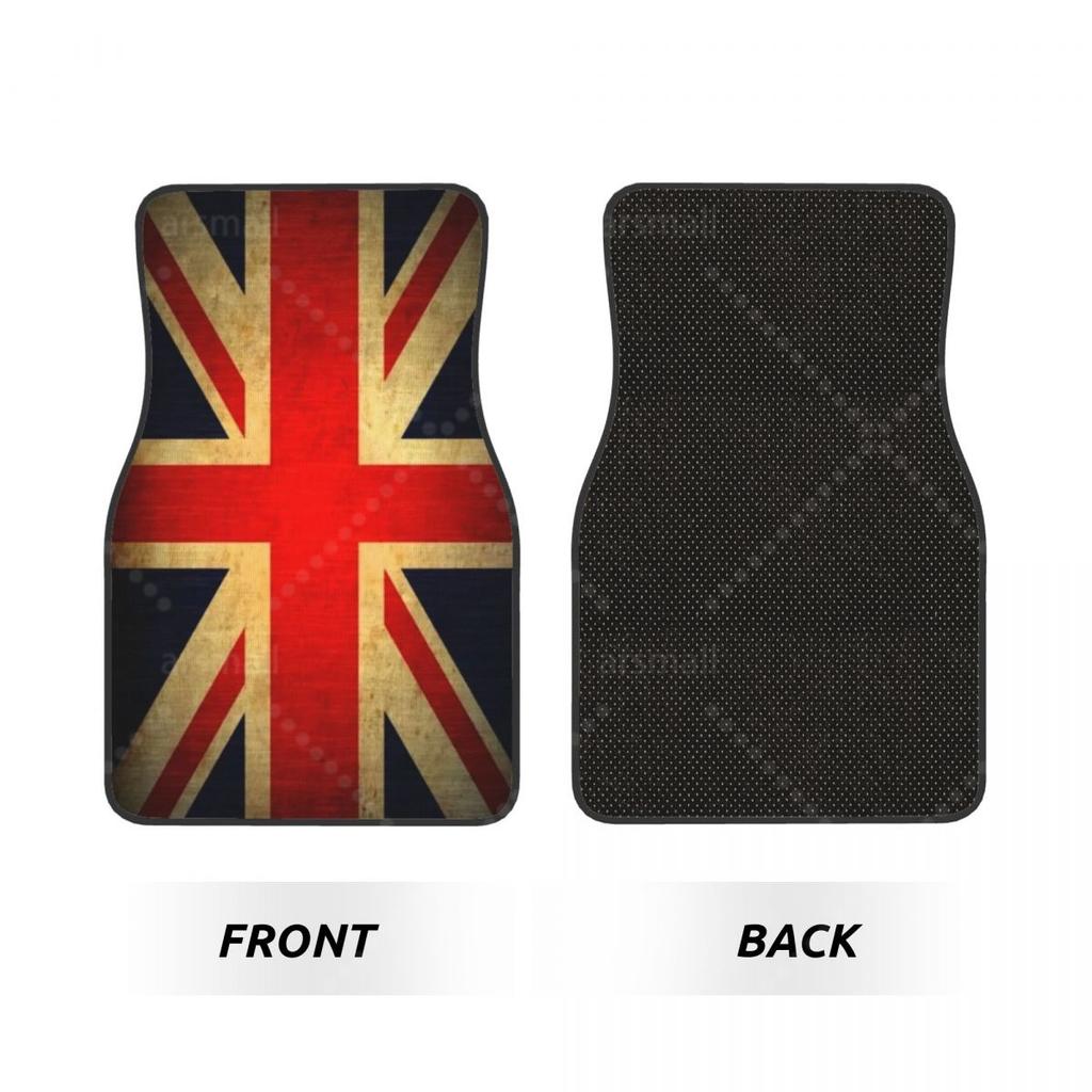 BFZ1 Custom Made Car Floor Mats Front & Rear Set Union Jack for Mini Cooper 2007-2023 R55 R56 R57 R60 R61 F54 F55 F56 F57 F60 Clu
